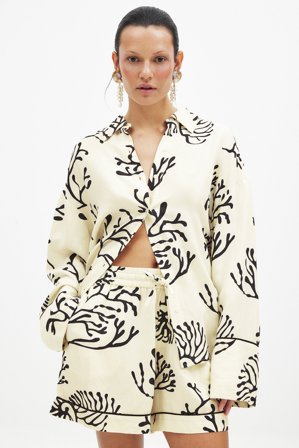 NA-KD weite Viskose-Shorts mit mittlerer Taille - Sommerset - Mehrfarbig - EU 36