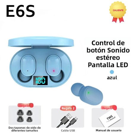 Blue-E6S Trådløse Bluetooth Stereo HiFi Hodetelefoner med Mikrofon for Gaming, Støyreduksjon, TWS Sportshodetelefoner for Alle Smarttelefoner