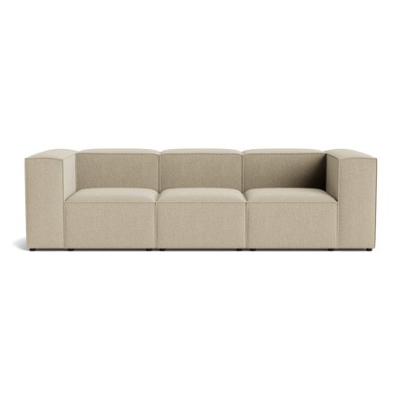 Lissabon 3-Sitzer-Sofa in Nordic Dunkelbeige, modernes Design, bequeme Schaumstoffschichten, hochwertiger Stoff, Höhe 72cm, zeitloser Stil.