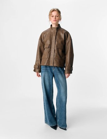 Object Objlama Biker Jacket E Au 25 - Brown - 38