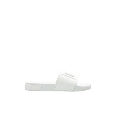 Dolce & Gabbana Slides with logo vit, Dam Flip-flops, Dam, Storlek: 39 EU