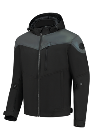 Motorradjacke Rusty Stitches William Schwarz/Öl-Reflexion XXL