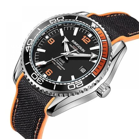 Automatic Mechanical Stainless Steel Watch Nh35 Movement Sapphire Glass Nylon Elegant Watch