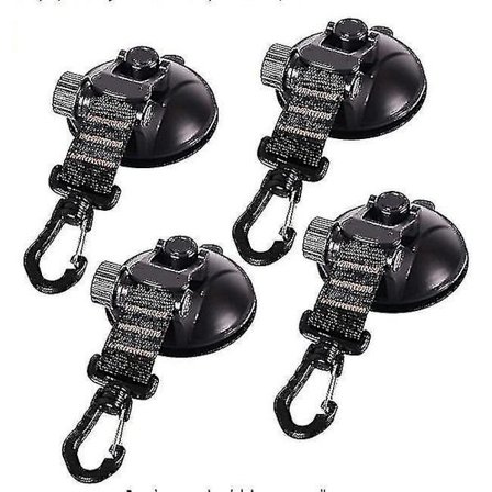 4 Pak Stærke Bilanker Sugkopper Med Fastgørelseskrog Til Bilsidesmarkise, Båd, Camping, Presenning, Telte, Bagage, Presenninger