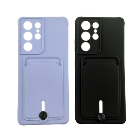 Samsung Galaxy S21 Ultra Case - Microfiber Silicone with Card Holder