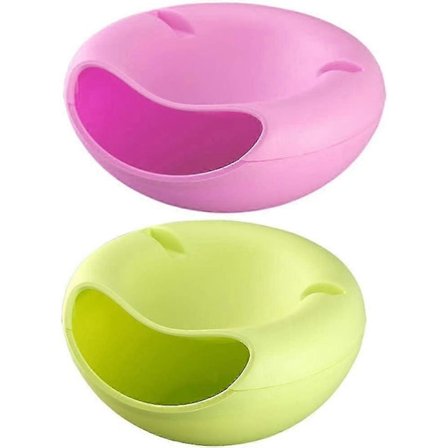 2024 Nødder Snack Skål Snack Skål Serveringsskål Skål Plastik Aftagelig Dobbelt Lag Snack Skål Skål Til