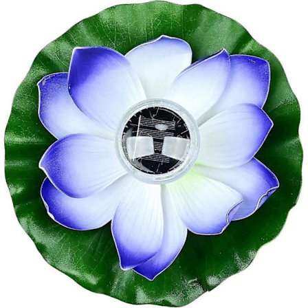 Flydende solcellelampe Lotus 7 farver RGB vandtæt LED poollampe (lilla) bd