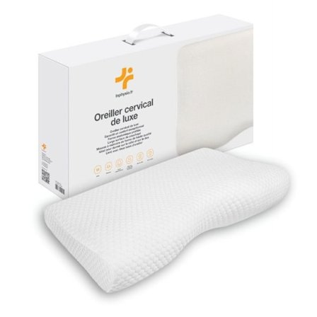 Luksus Cervical Pude Inphysio Pude af Hukommelsesskum, Ergonomisk, Hypoallergen, 2 Pudevariabler, 60 x 35 x 12-7cm