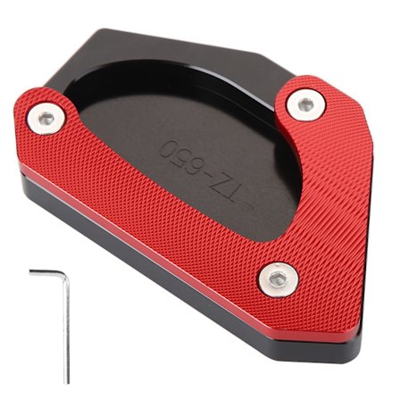 Motorsykkel Støttefotforlengelse Støtteplate Aluminium Legering Utbytting for Suzuki V STROM 650XT DL650 2004‐2020 Rød