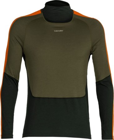 Icebreaker Men's Merino 200 Sonebula Long Sleeve High Neck Thermal Top Men base layer tops Green S