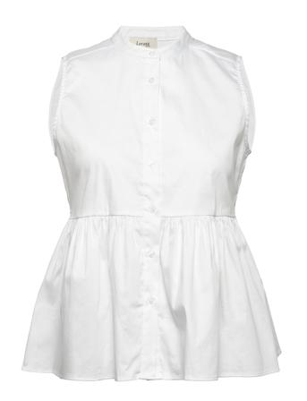Lr-Isla Solid Bluse Ermeløs Hvit Levete Room