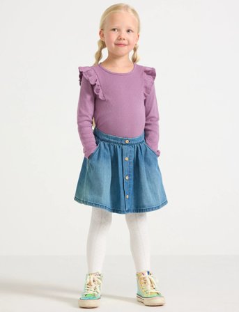 Lindex Skjørt Med Denim-Look - Blue - 92