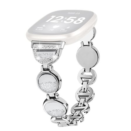 Armband med strassdekor Fitbit Sense / Versa 3 - Silver