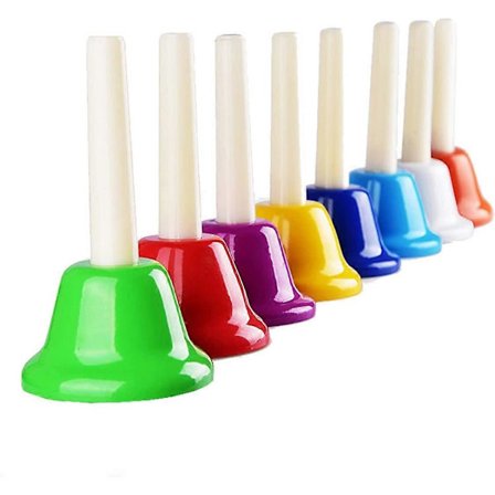 8 Toner Diatoniske Metal Håndklokker Sæt Musikinstrument til Musikinstrumenter (Stor)