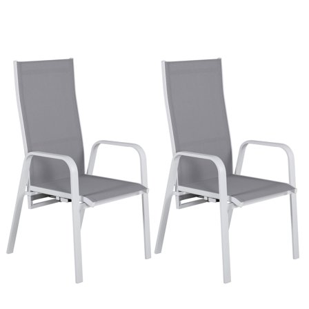 Venture Home Copacabana 4133-400 Karmstol 2-pack, vit/grå, Utemöbler