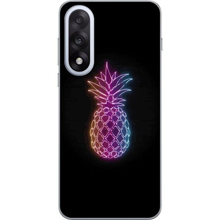 Kompatibelt Mobilskal till Motorola OnePlus Nord 5 Neonillustration av ananas i färgglatt ljus mot svart bakgrund