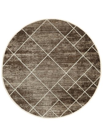 Riad Możliwość Prania Ø 200 Brunatny Okrągły Dywan