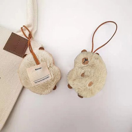 Kawaii Plys Capybara Nøglering Anti-tabt mærke Navneskilt Nøgleholder