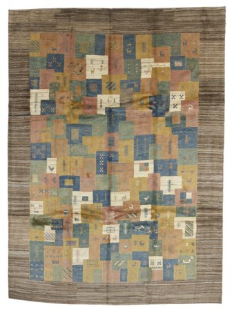 Geblokt Groot Gabbeh Perzisch Fine Vloerkleed 250X330 Wol