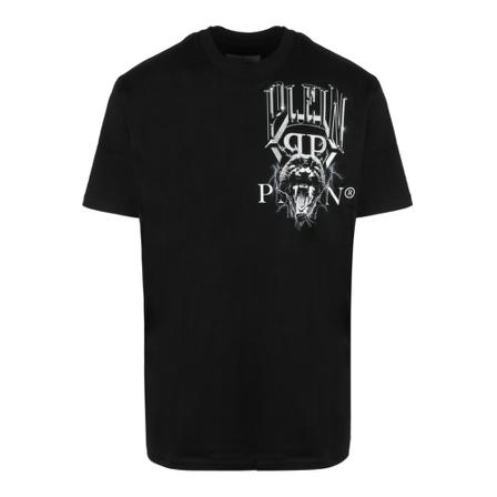 Philipp Plein T-shirt with Panther Print Sort, Herre T-shirts