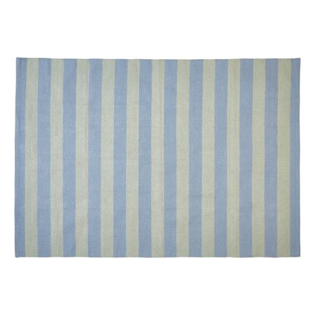 Siesta tæppe Lyseblå/Lysegrå, 140x200cm - Vendbart Bomuldstæppe - Perfekt til stuen eller soveværelset - Blødt og slidstærkt gulvtæppe i moderne 