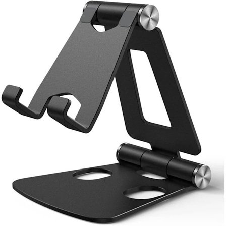 Justerbart mobiltelefonstativ med flere vinkler, aluminiumslegering, justerbart universelt aluminiumtelefonstativ til skrivebord