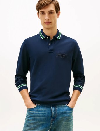 Tommy Hilfiger Ls Chest Embro Reg Polo - Navy - XL
