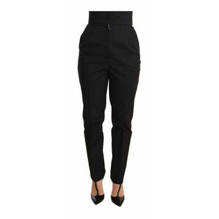 Dolce & Gabbana, Tapered Trousers Czarny, Kobieta, Rozmiar: S