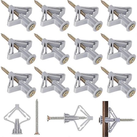 100 stk. gipspladevægstik Gipspladebeslag Gipsskruer og vægstiksæt Anker Anti-rotations ekspansionsrør