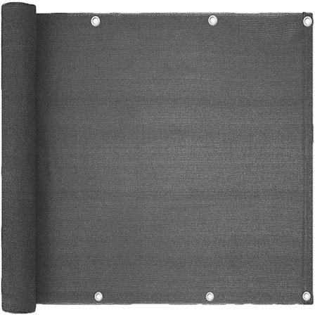 Balkong Sekretess Skyddsskärmar, 0,9x5M Bred Sekretessnät Trädgårdsskärmar Skydd med UV-skydd (mörkgrå)