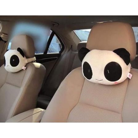 Piirretty söpö Panda-pehmoinen auton istuimen pääntuki niskatyyny