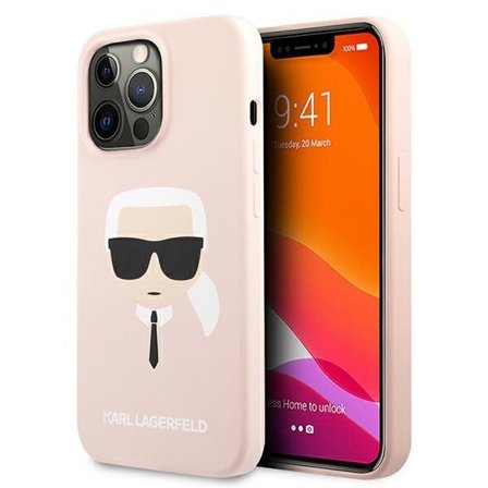 Karl Lagerfeld silikone Karl`s Head-etui til iPhone 13 Pro / 13 6.1" - Lyserød