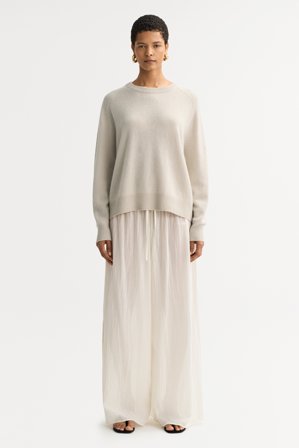 Soft Goat - Boyfriend crewneck - Women cashmere sweater - M - Chalk