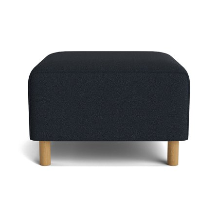 Seam Pouf Hocker in Loop Dunkelblau, moderner Sitzpouf mit geripptem Muster, elegante Füße, bequemer Polsterhocker für das Wohnzimmer, 45cm