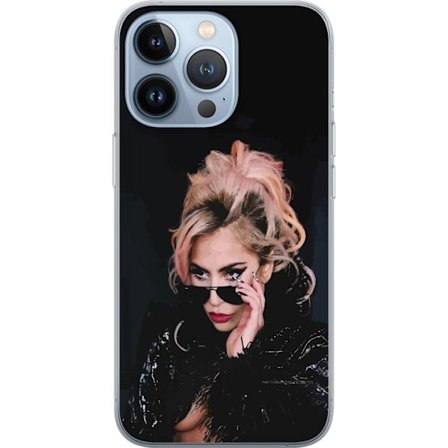 Yhteensopiva Puhelinkuori Apple iPhone 13 Pro Lady Gagan muotokuva aurinkolaseilla ja dramaattisella meikillä tummassa glamuurityylissä