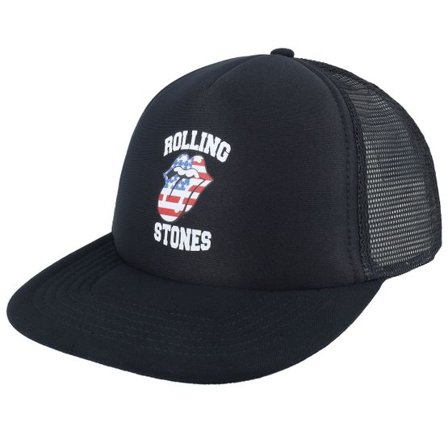 The Rolling Stones - Svart trucker Keps - "U.s Tounge Black Foam Trucker " @ Hatstore