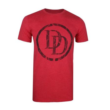 Daredevil Herr Logotyp Heather T-shirt Xl Röd