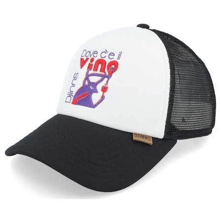Djinns - White trucker Czapka Z Daszkiem - Hft Cap Food Vino Black/White Trucker @ Hatstore