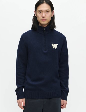 WOOD WOOD Wwtay Half Zipper 25081 - Navy - S