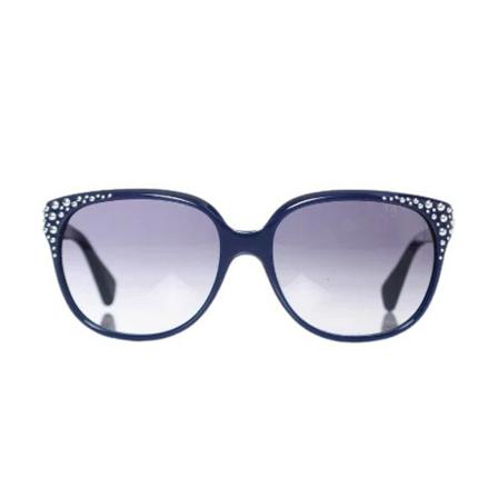 Alexander McQueen Pre-owned, Pre-owned Plastic sunglasses Blauw, Dames, Maat:ONE Size