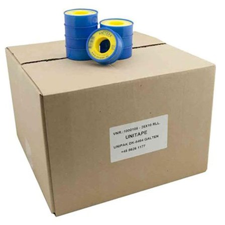 Unipak 3016051121 Gevindforseglingstape Bulk, 250 ruller, Installation