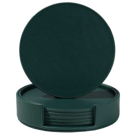 Grønt glas baserer PU-læder 6-pakken med holder