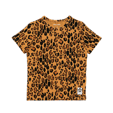 Mini Rodini Basic Leopard T-shirt Barnkläder stl. 86-152 Beige 80/86