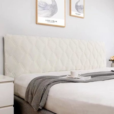 Huvudgavelskydd 160, Huvudgavelskydd med stretchsida, Tvättbart dammtätt huvudgavelskydd (Färg: Beige, Storlek: 160cm)