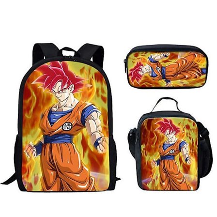 Dragon Ball Elementary School Theme School Bag 3-piece Set Computer Bag Messenger Bag Pencil Case