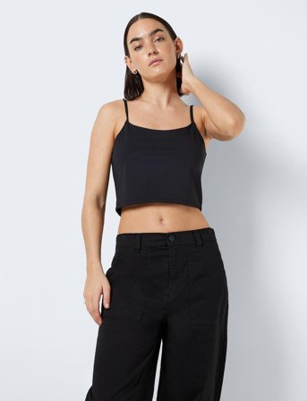 NOISY MAY Nmteresa Cropped S/L Top Noos - Black - XS