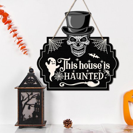 8-tums Halloween Skelett Dekorationer Dörrhängare Skylt, Plast