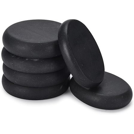 Massasje Varme Steiner Sett - 6 Stk Basalt Varme Steiner Steinsett for Spa, Massasjeterapi, Avslapping, Smertelindring - Svart 2 Stk: 6*8cm+4 Stk: 6*