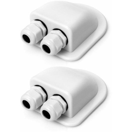 2 stk. taggennemføring til tag IP68 vandtæt solcellekabelforskruning vejrbestandig dobbelt kabelindføringsboks, campingvogn og båd ABS 