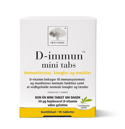 New Nordic D-immune Kosttilskud 90 tabl., Helse & Madvarer, Vitaminer, D-vitamin